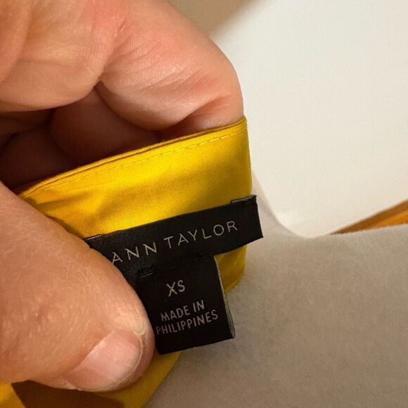Ann Taylor saffron yellow one‎ shoulder top NEW size XS - Picture 6 of 10